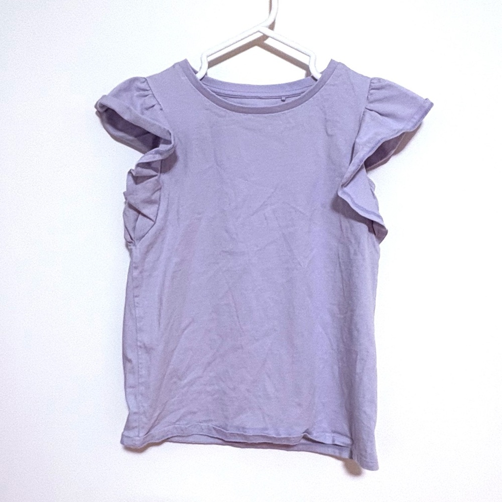 Uniqlo Light Purple Ruffle Sleeve Top